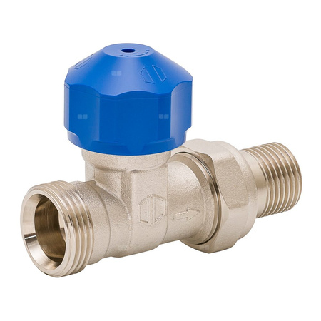 Zawór grzejnikowy QIK prosty, połączenie 1/2'' x 3/4'' Eurokonus (chrom)