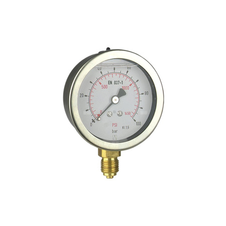 Manometr z rurką Bourdona AFRISO RF wstrząsoodporny D801 0/250 bar radialne G1/2B fi 100 mm, kl. 1,0%