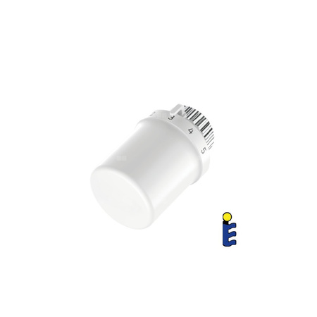 Zestaw do grzejników dolnozasilanych: głowica termostatyczna Thera-6 T3019 + zawór podwójny Verafix VK z funkcją odwodnienia, prosty, 1/2", V2471DY15A