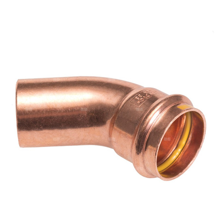 Łuk jednokielichowy 45' IBP PG 5040 do gazu, Cu, 54 mm (ML)