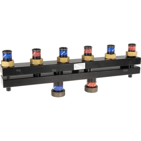 Rozdzielacz do instalacji c.o. AFRISO KSV 90-3 GZ 1 1/2'', 3-obieg. Nakrętka 1'', max. 50 kW