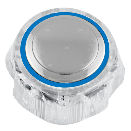 Pokrętło baterii przeźroczyste, kolor pierścienia niebieski