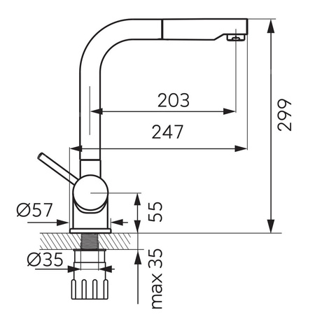 TOLEDO zlewozmywakowa z wyciąganym natryskiem, chrom