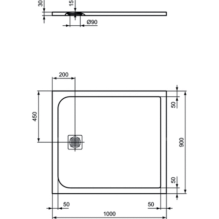 ULTRAFLAT S BRODZIK 100X90 CONC GR