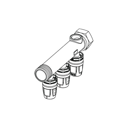 Rozdzielacz hydrauliczny TECE logo mosiądz gz x gw 3/4'', odgałęzień: 3 (DN16)