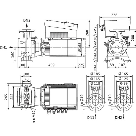 Pompa obiegowa blokowa Wilo-Stratos GIGA B 50/1-27/3,0 o najwyższej sprawności z silnikiem EC i elektronicznie regulowanym dopasowaniem wydajności, o konstrukcji dławnicowej. Jednostopniowa, niskociśnieniowa pompa wirowa z przyłączem kołnierzowym i uszcze