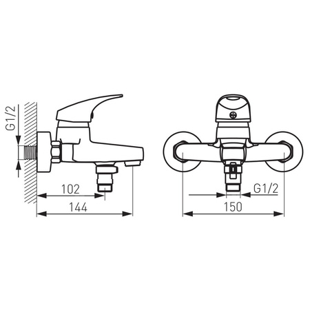 Bateria wannowa FERRO FERRO ONE, kolor chrom, montaż bez natrysku