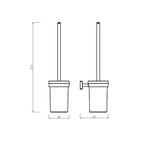 GRETA szczotka do WC, czarny mat