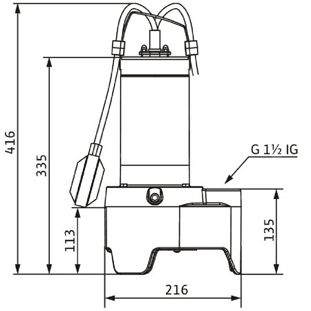 Pompa zanurzeniowa do ścieków WILO Rexa MINI3-V04.09/M05-523/P-10M żeliwo 1 x 230 V, moc 0.73 W 50 Hz, przewód 10 m