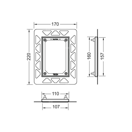 TECEfilo - ramka montażowa do pisuaru do montażu zlicowanego, chrom połysk