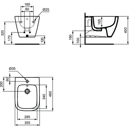 IS I.LIFE S Bidet wiszący HF White BXD