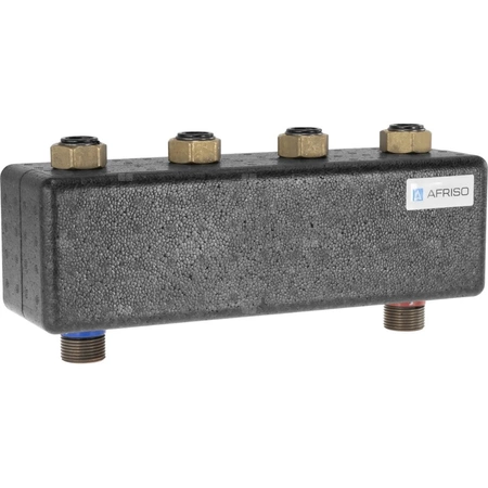 Rozdzielacz do instalacji c.o. AFRISO KSV 90-2 HW GZ 1'', 2-obieg. Nakrętka 1'', max. 50 kW