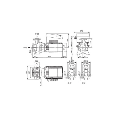 Pompa obiegowa blokowa Wilo-Stratos GIGA B 32/1-35/3,0 o najwyższej sprawności z silnikiem EC i elektronicznie regulowanym dopasowaniem wydajności, o konstrukcji dławnicowej. Jednostopniowa, niskociśnieniowa pompa wirowa z przyłączem kołnierzowym i uszcze