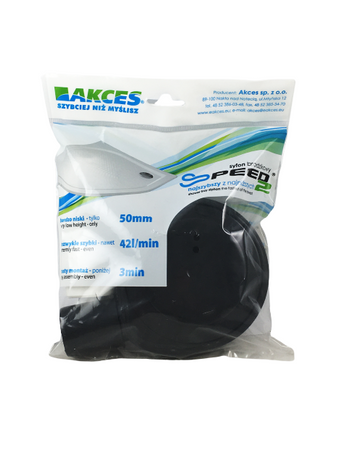 Syfon brodzikowy czarny 50 -AKCES