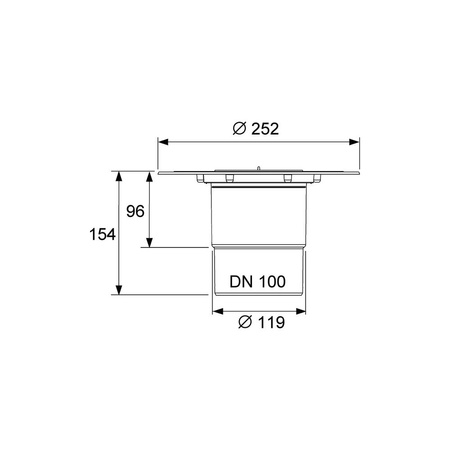 TECEdrainpoint S - odplyw pionowy z kolnierzem uniwersal