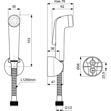 IDEALSPRAY SŁUCHAWKA BIDETOWA KOMPLET