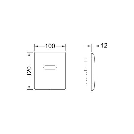 Przycisk spłukujący do stelaża do pisuaru zasilany bateryjnie 6v (Elektroniczny) TECE planus, kolor stal nierdzewna szczotkowana