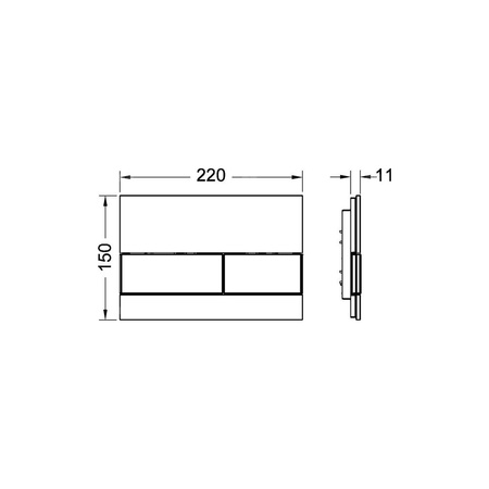 Przycisk spłukujący do stelaża (Mechaniczny) TECE square szkło, kolor biały
