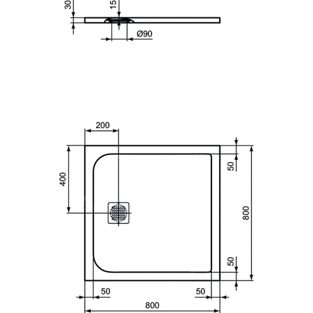 ULTRAFLAT S BRODZIK 80X80 JET BLK