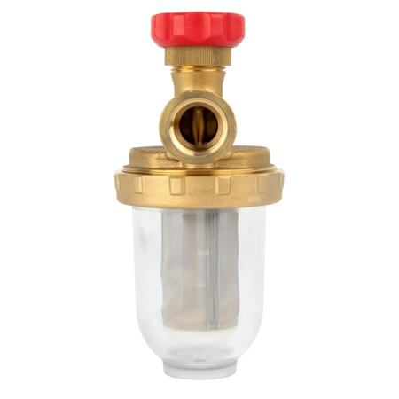 Filtr olejowy AFRISO V 1/2 - 500 Stjednorurowy fi 1/2''/1/2'' GW x GW, z wkładem stalowym, maks. przepływ 500 l/h