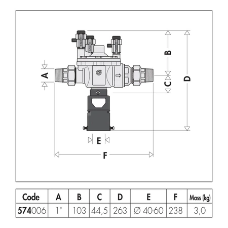 Izolator przepływów zwrotnych ze strefą obniżonego ciśnienia z możliwością nadzoru. 1" - Typu BA