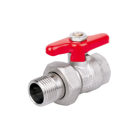 Zawór kulowy PERFEXIM PHA-005/SM mosiądz niklowany, PN30 1/2'' gz x gw, uchwyt: pokrętło