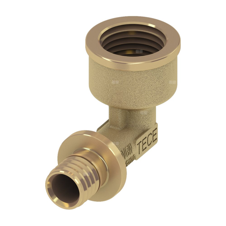 Mufa przejściowa 90' TECE flex, mosiądz, 16 mm x 1/2'' (zz x GW)