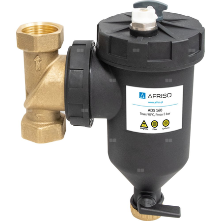 Separator AFRISO ADS 160, do C.O., do klimatyzacji, 3 bar / 90'C, 1'' (GW), z wkładem magnesowymInstalacje i źródła ciepła, z izolacją