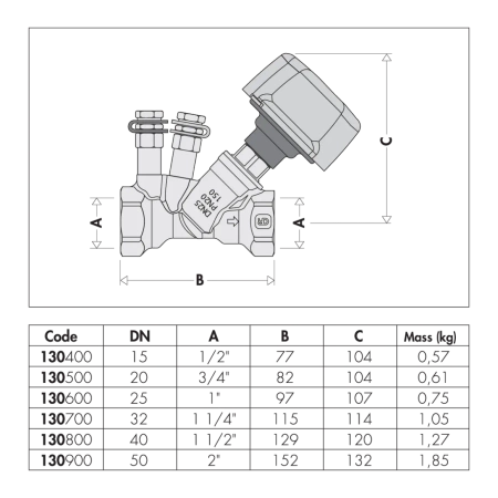 Ręczny zawór równoważący 1" /5 -CALEFFI