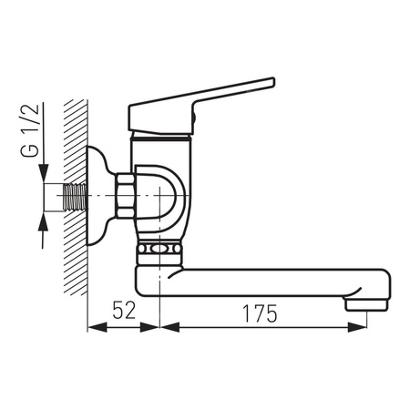 Bateria umywalkowa ścienna FERRO SMILE, chrom