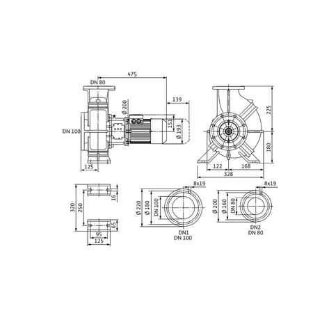 Dławnicowa pompa blokowa Atmos GIGA-B 80/140-1,5/4