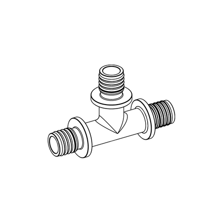 Trójnik TECE flex redukcja 90' mosiądz 32 mm x 32 mm x 20 mm (końcówka wtykowa x końcówka wtykowa x końcówka wtykowa)