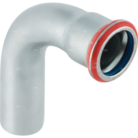 Kolano 90' GEBERIT Mapress C-Stahl FKM, stal (Ocynk galwaniczny/elektrolityczny) (ocynk), 22 mm, DN 20 x 22 mm x DN 20 (końcówka wciskowa x mufa zaprasowywana) z uszczelką