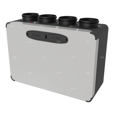 Rekuperator BREVA TOP Mini 150, obudowa EPP, z by-passem, z uchwytami do mocowania do ściany, ze sterownikiem EVO LT