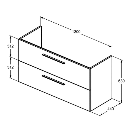 I.LIFE A SZAFKA 2 DRWS 120CM COF OAK