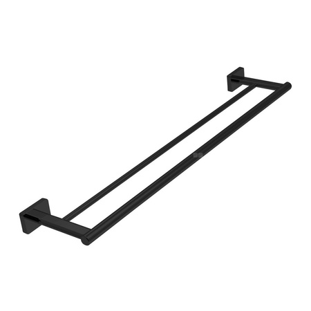 GRETA wieszak na ręcznik podwójny 60 cm, czarny mat