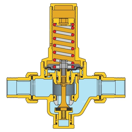 Regulator ciśnienia z wymiennym wkładem z możliwością przyłączenia manometru 1/4" gwint wewnętrzny 1 1/4"