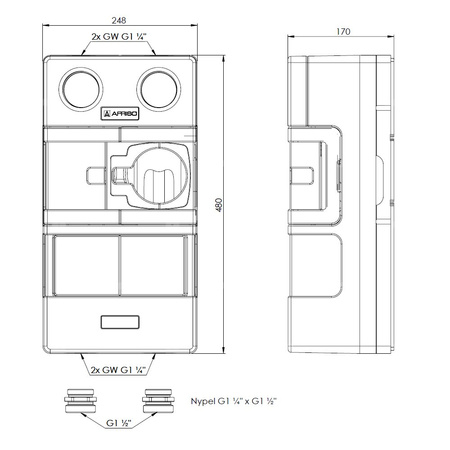 Grupa pompowa AFRISO PrimoTherm K 180-1 DN 32 GW 1 1/4'' x 1 1/4'', z izolacją