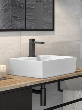 Bateria umywalkowa niska CZARNY MAT Varium II - BESCO