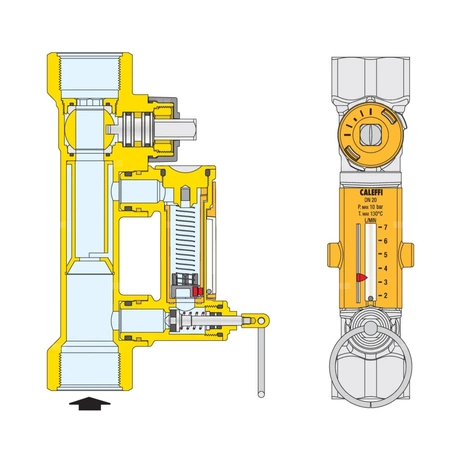 Zawór równoważący z przepływomierzem przeznaczony do instalacji solarnych 1" 10-40