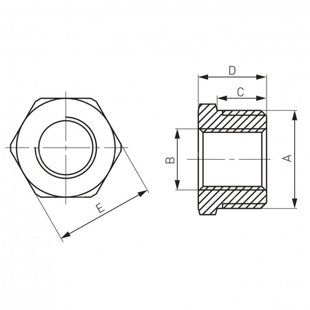 Redukcja FERRO, mosiądz (chrom), 1/2'' x 3/8'' (GZ x GW)