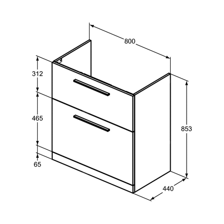 I.LIFE A SZAFKA UNIT 2 DRWS 80CM COF OAK