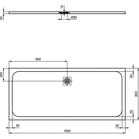 ULTRAFLAT S BRODZIK 180X80 CONC GR