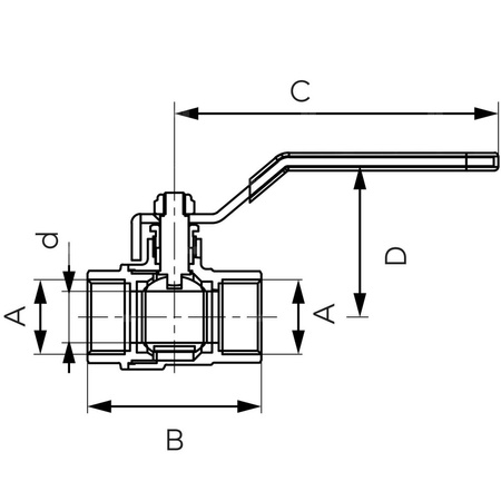 Zawór kulowy FERRO F-Comfort 1 1/4'' GW, uchwyt: dźwignia