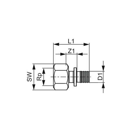 Mufa przejściowa TECE flex, brąz, 32 mm x 1'' (GZ x GW)