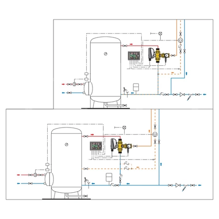 LEGIOMIX Elektroniczny zawór mieszający z programowalną dezynfekcją termiczną i dezynfekcją kontrolną - 24 V, 1 1/4"