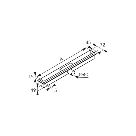 Odpływ liniowy SLIM PRO, 70 cm, czarny