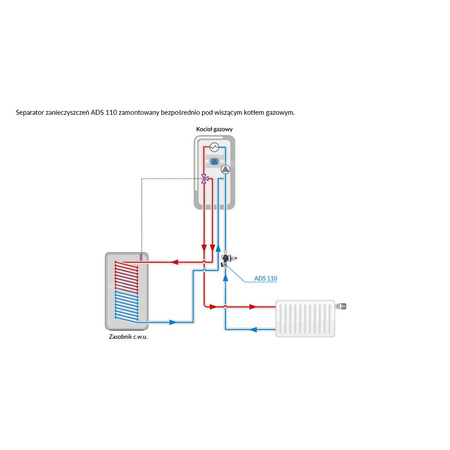 Separator AFRISO ADS 110, do C.O., 3 bar / 90'C, 3/4'' (GW), z wkładem magnesowymInstalacje i źródła ciepła