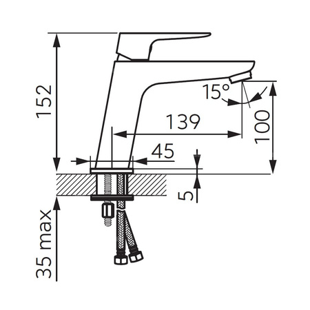 VITTO VerdeLine bateria umywalkowa stojąca, złoty