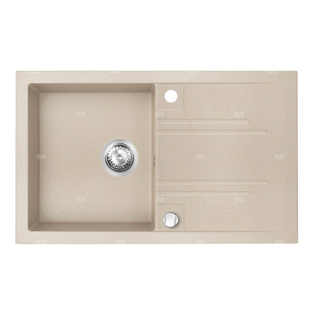 MEZZO II zlewozmywak granitowy 1-komorowy  48/78, piasek